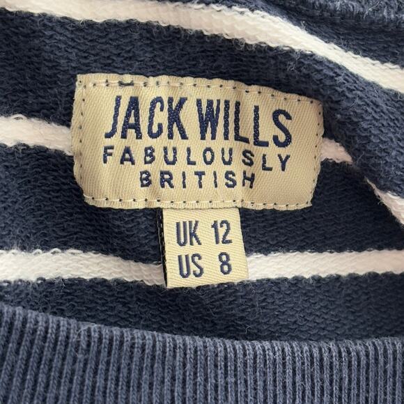 Jack Wills Blue Cotton Striped Pullover Sweater - Picture 8 of 9